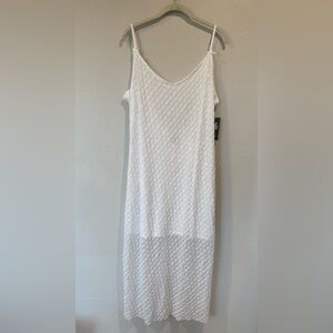 Wild Fable White Floral Semi-Sheer Sleeveless
Midi Stretch Dress XXL NEW